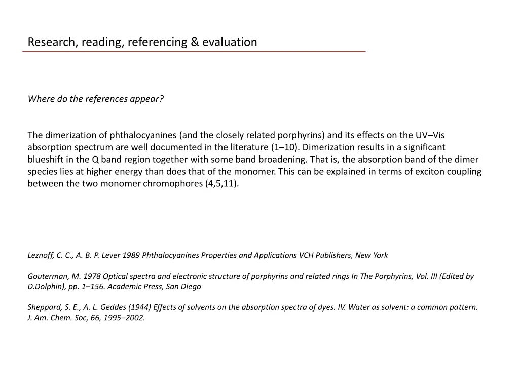 research reading referencing evaluation 7