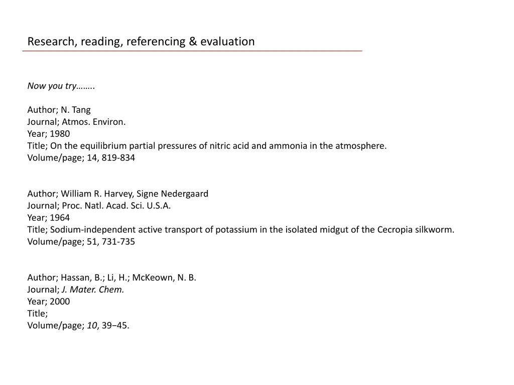 research reading referencing evaluation 9