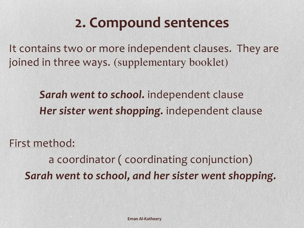 2 compound sentences