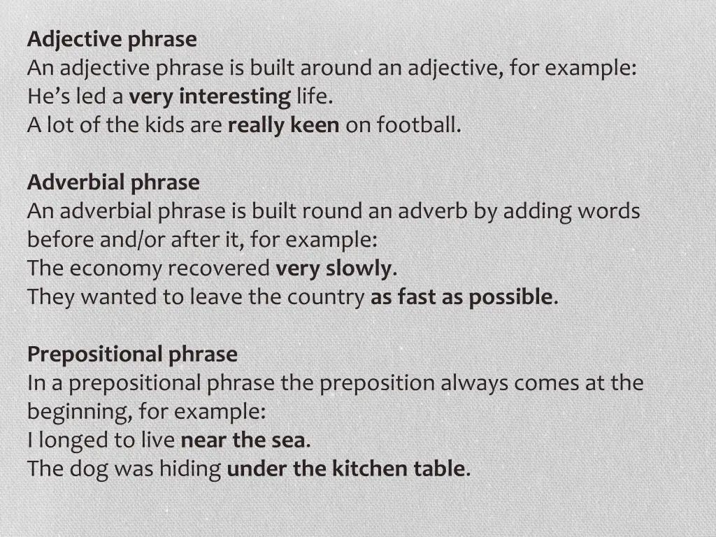 adjective phrase an adjective phrase is built