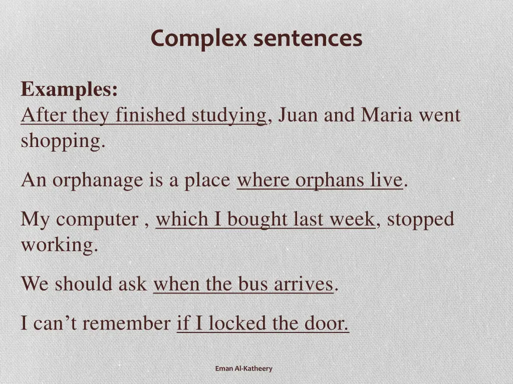 complex sentences 2