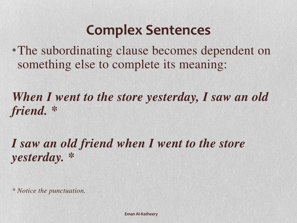 complex sentences