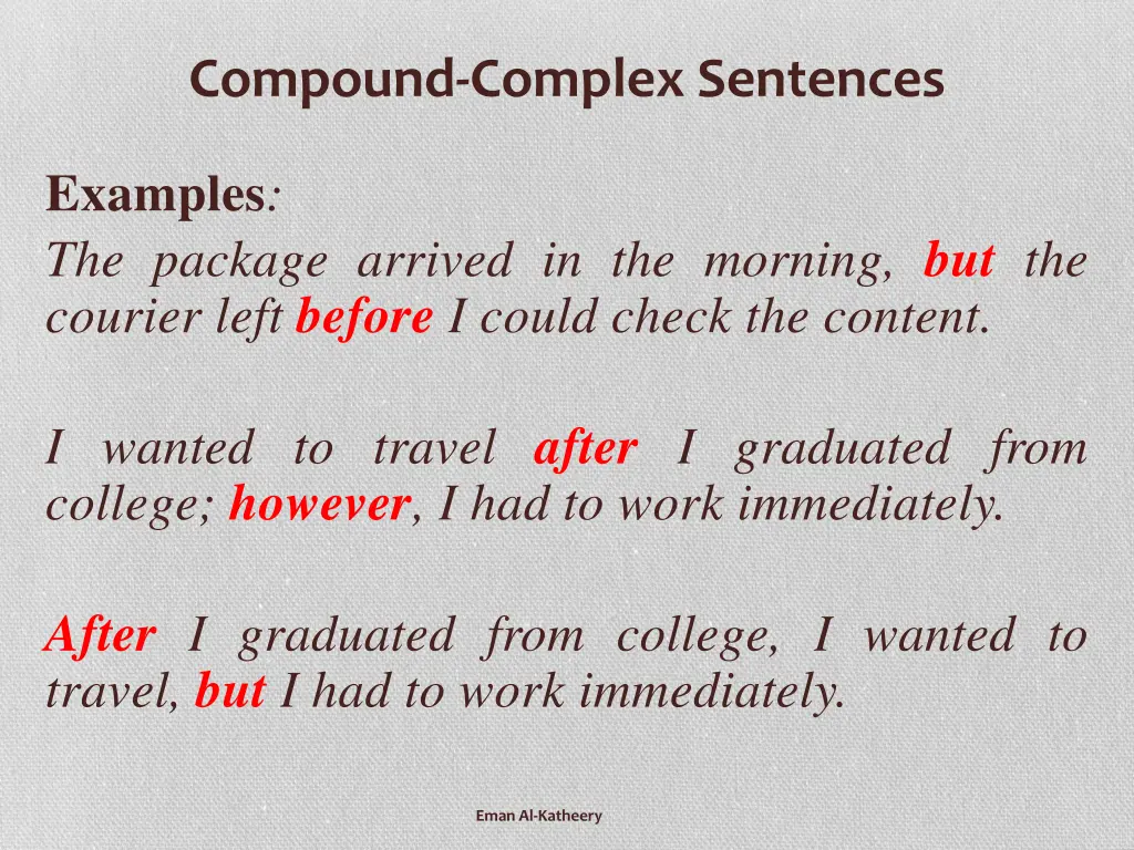 compound complex sentences