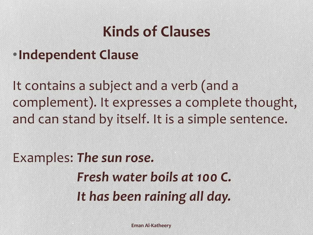 kinds of clauses