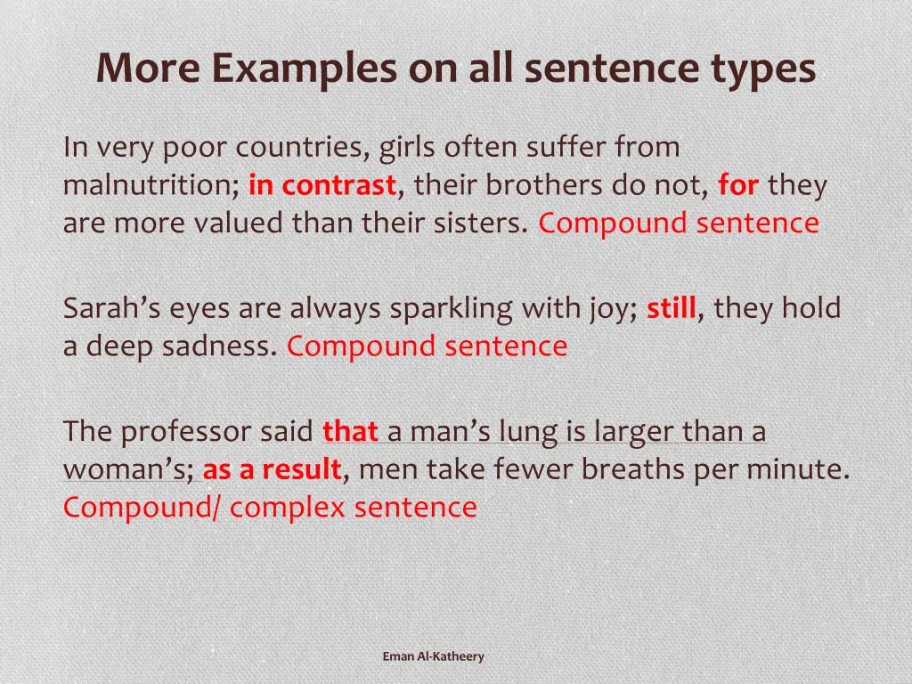 more examples on all sentence types 1