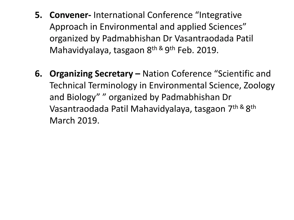 5 convener international conference integrative