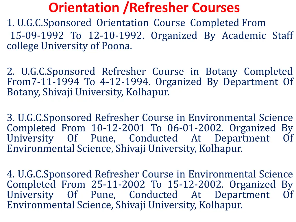 orientation refresher courses 1 u g c sponsored