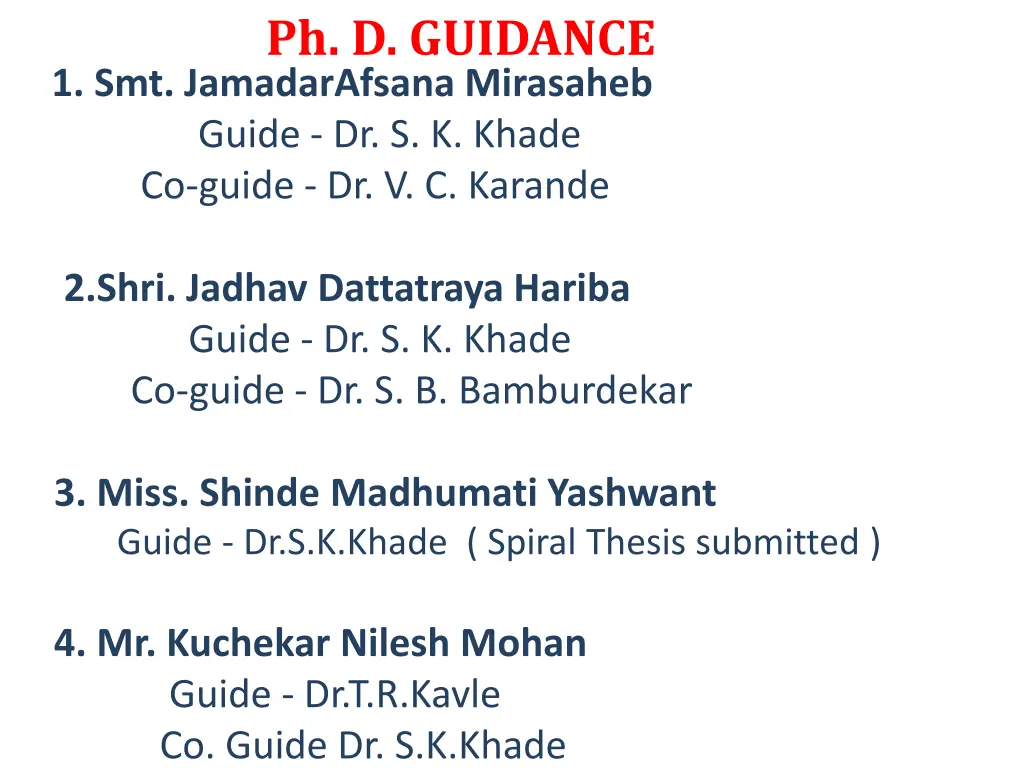 ph d guidance