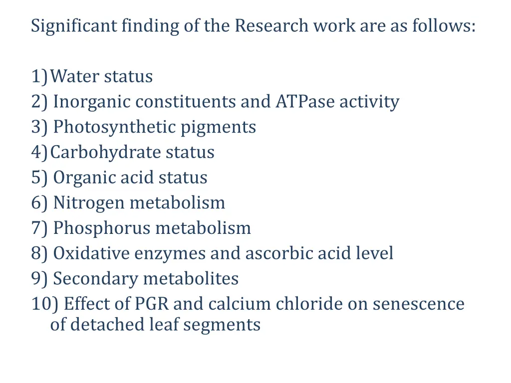 significant finding of the research work