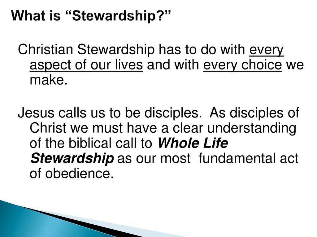 christian stewardship has to do with every aspect