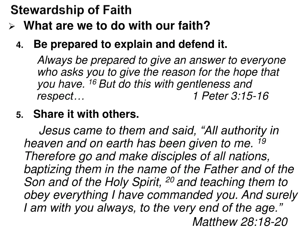 what are we to do with our faith 1