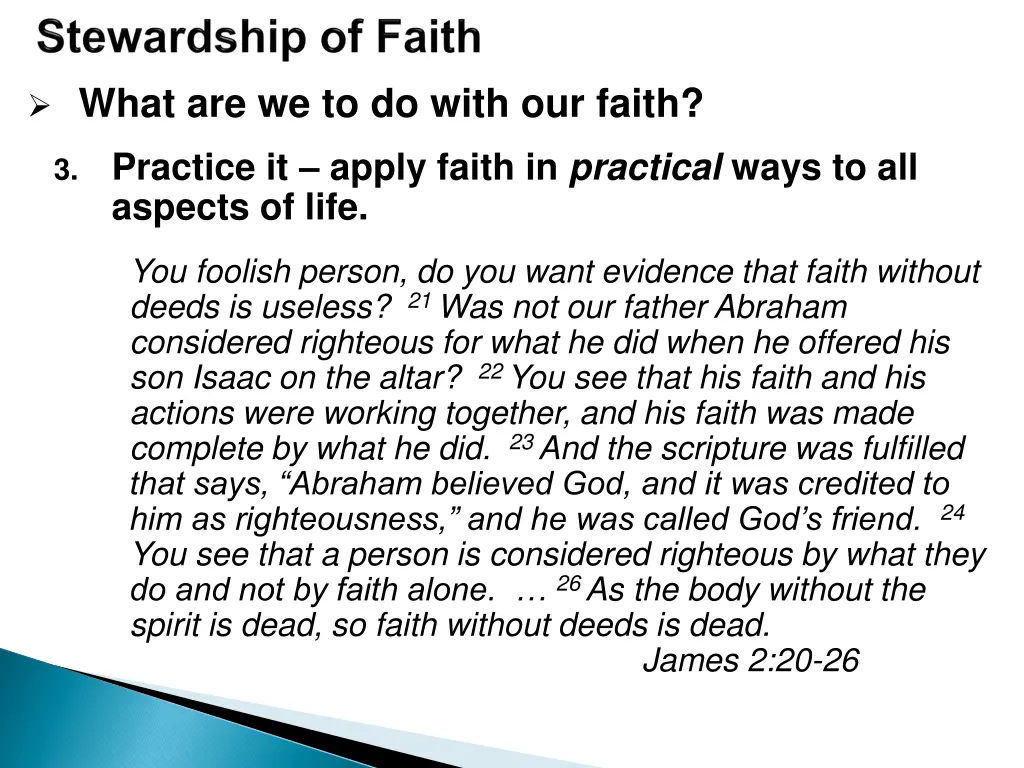 what are we to do with our faith