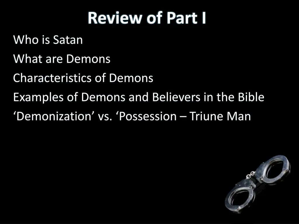 review of part i