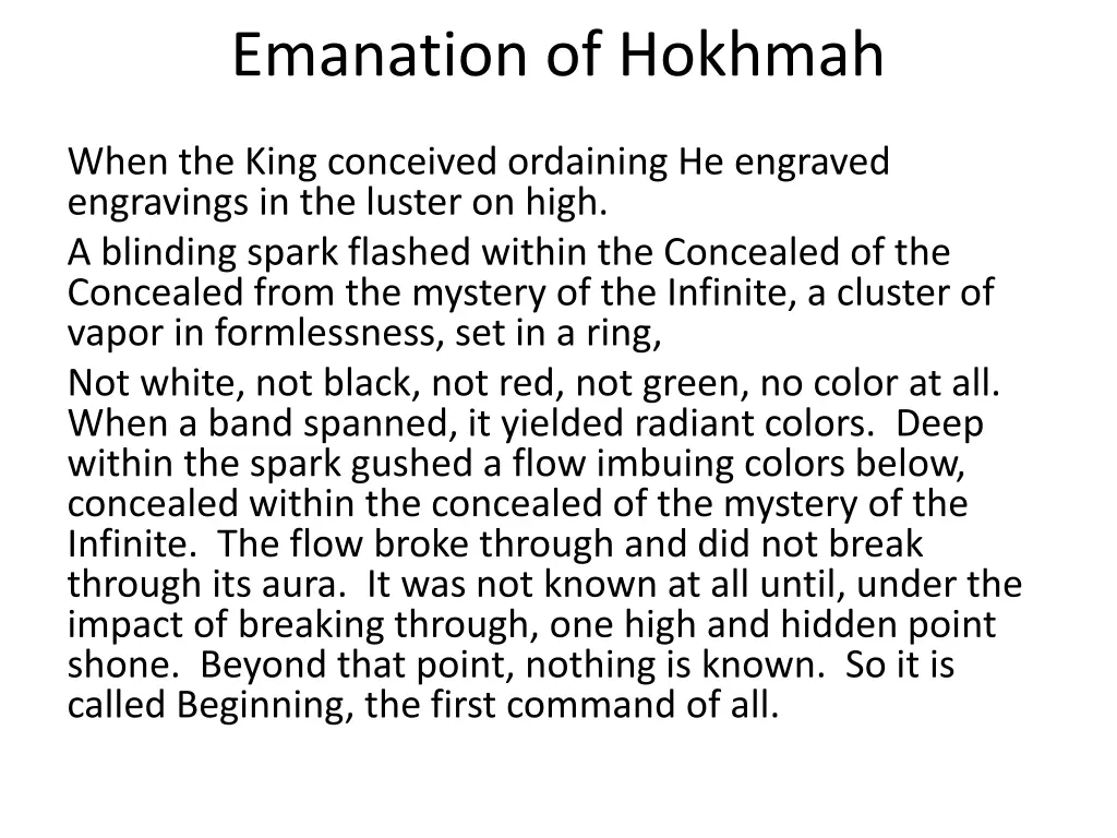 emanation of hokhmah