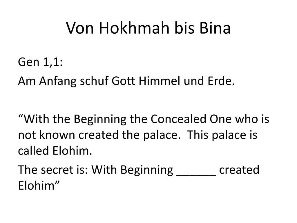 von hokhmah bis bina 1