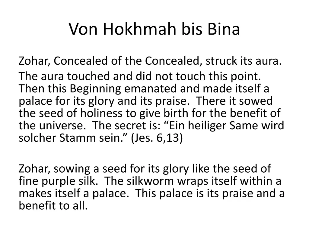 von hokhmah bis bina