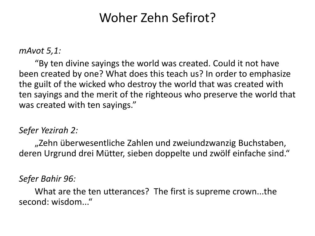 woher zehn sefirot