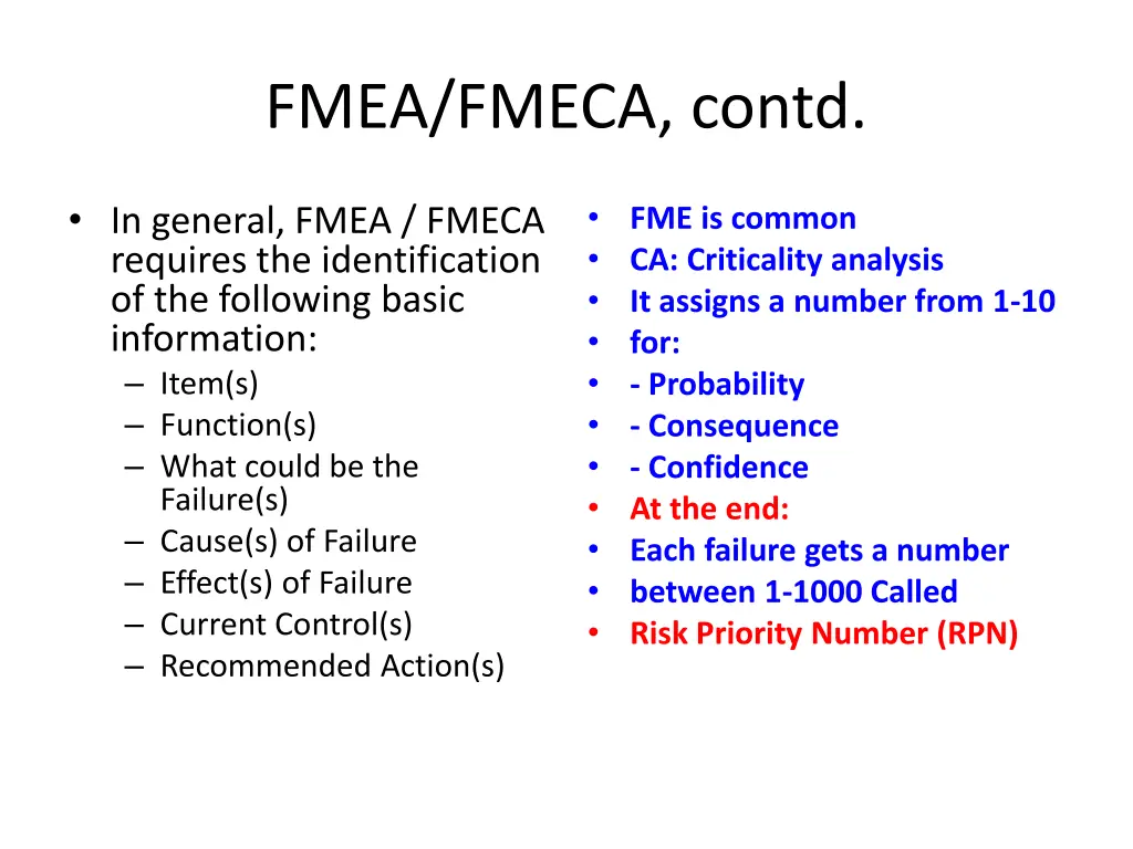 fmea fmeca contd