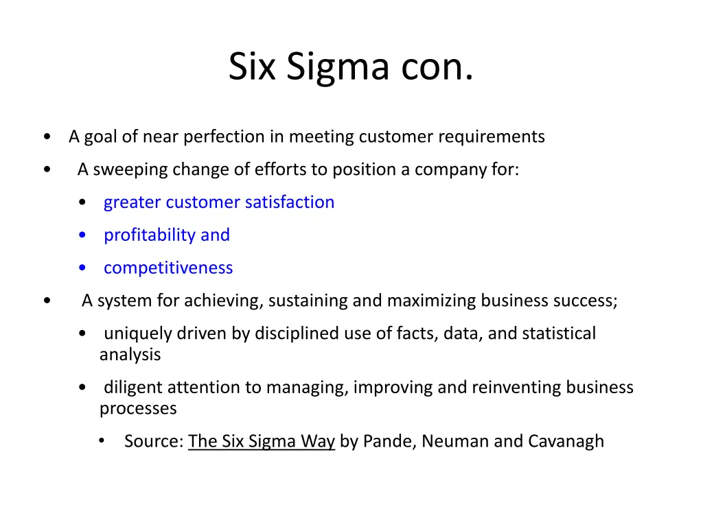 six sigma con