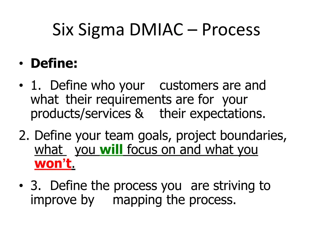 six sigma dmiac process