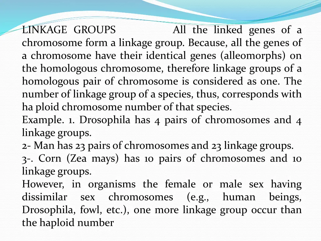 linkage groups all the linked genes