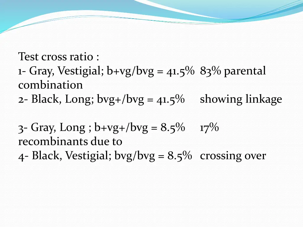 test cross ratio 1 gray vestigial