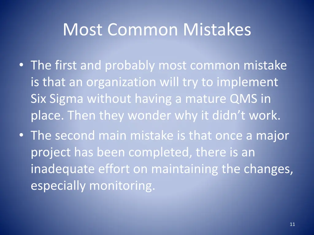 most common mistakes