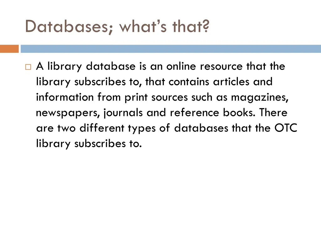 databases what s that