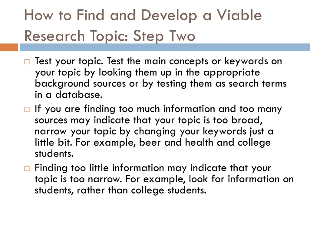 how to find and develop a viable research topic 1