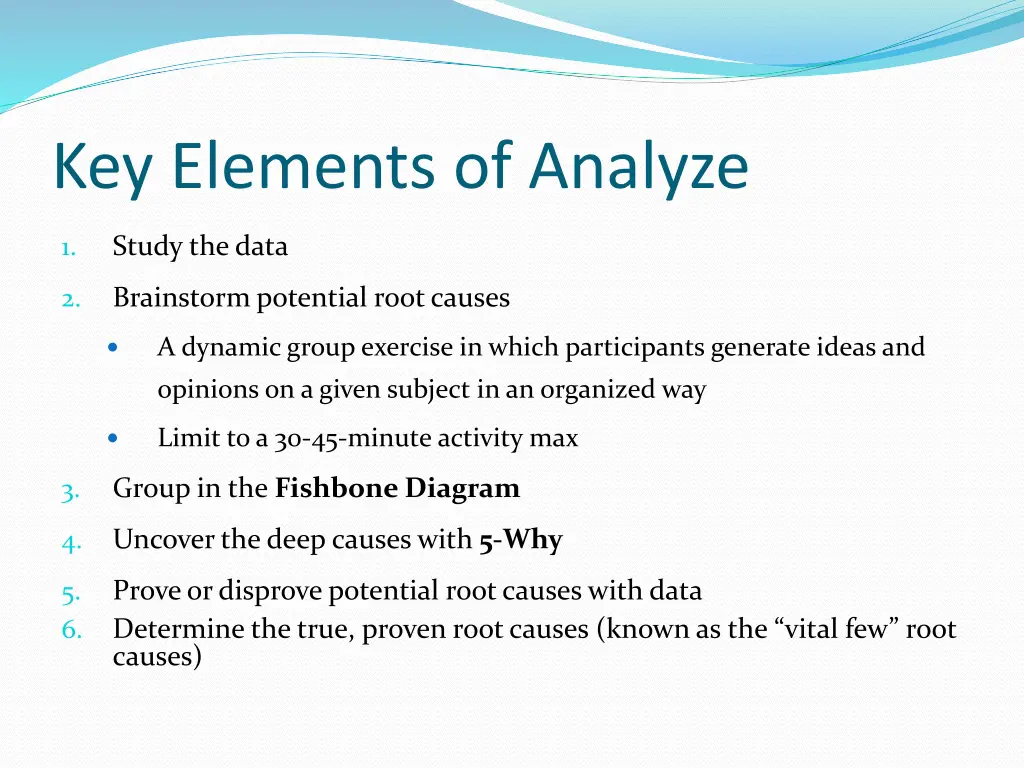 key elements of analyze