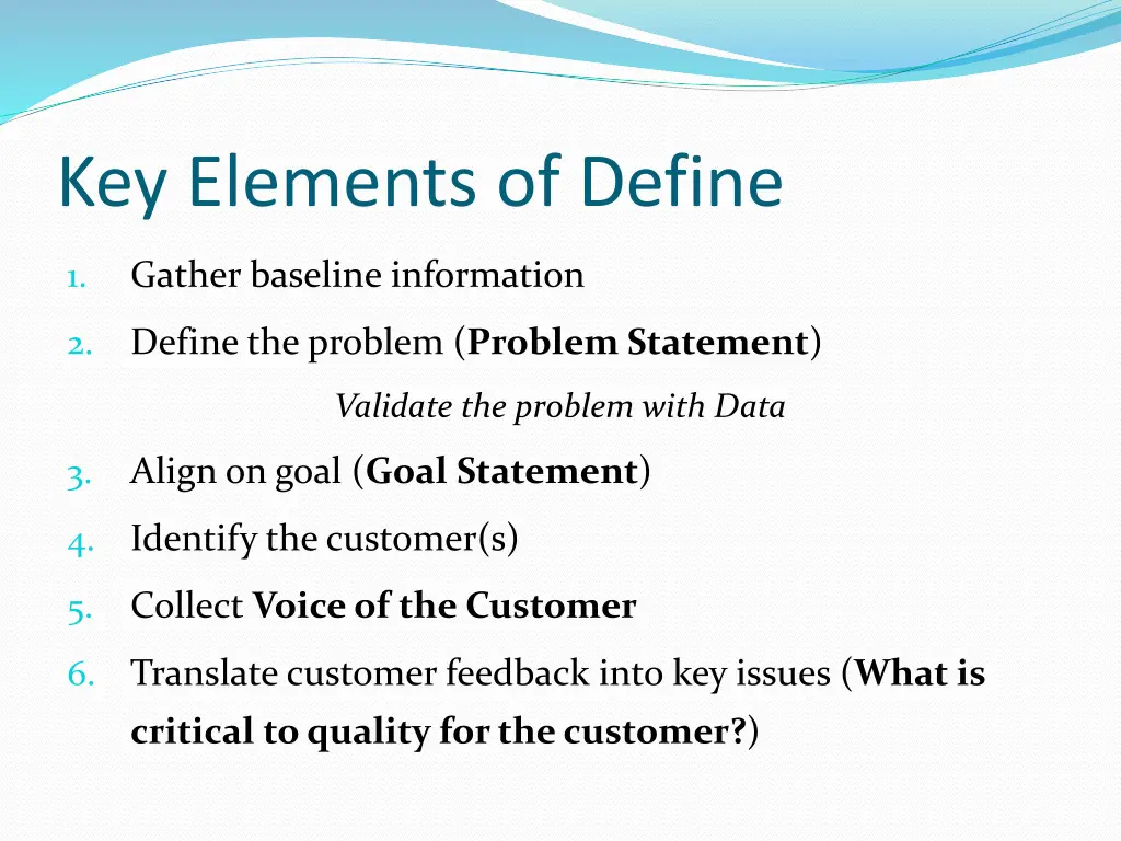 key elements of define