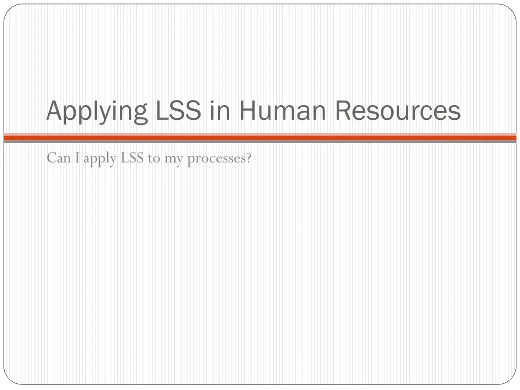 applying lss in human resources