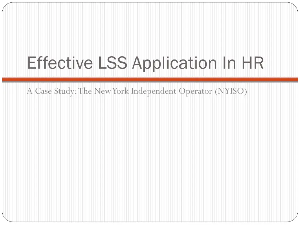 effective lss application in hr