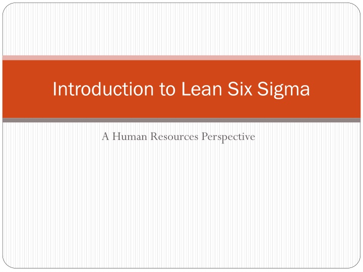 introduction to lean six sigma