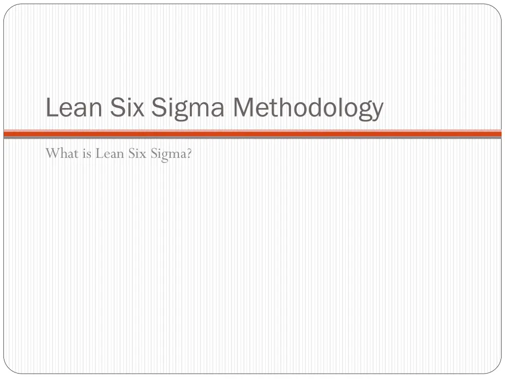 lean six sigma methodology