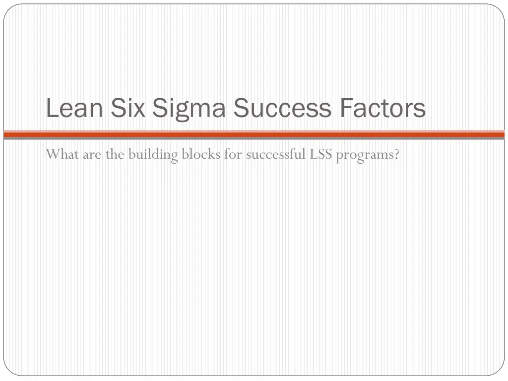 lean six sigma success factors