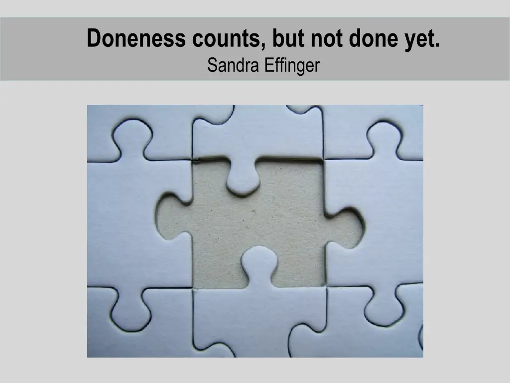 doneness counts but not done yet sandra effinger