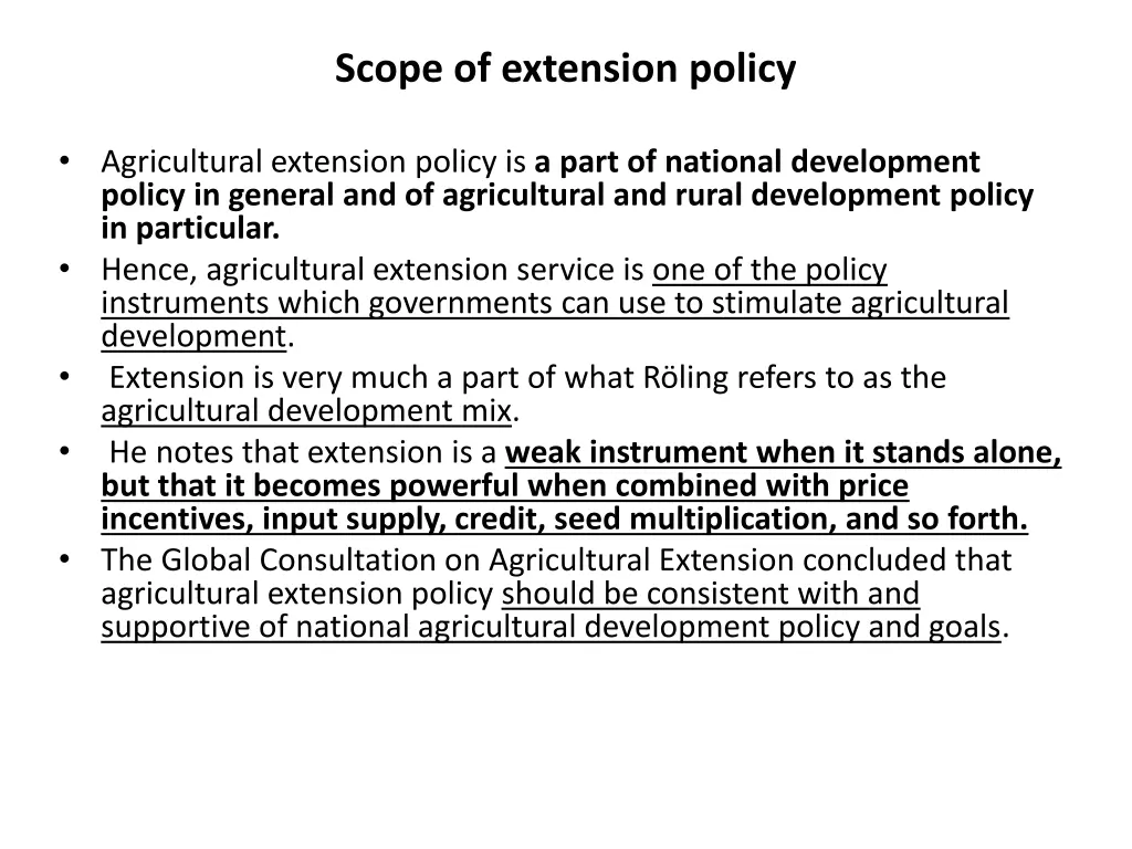 scope of extension policy