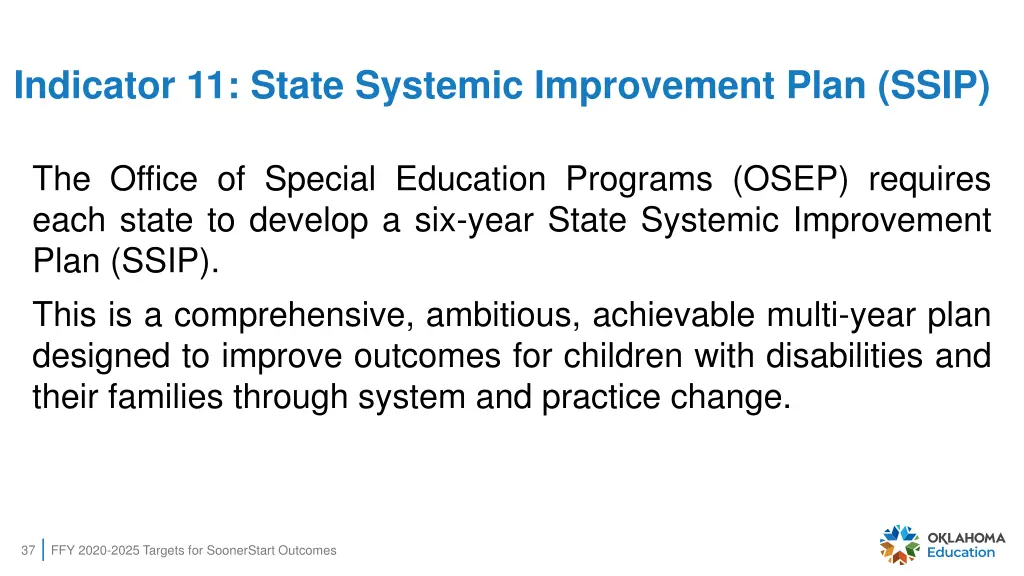 indicator 11 state systemic improvement plan ssip