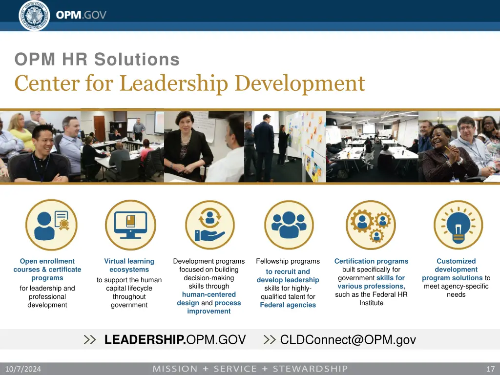 opm hr solutions center for leadership development