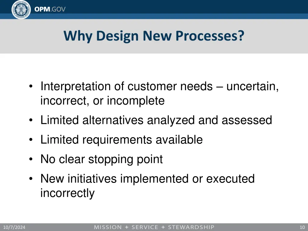 why design new processes