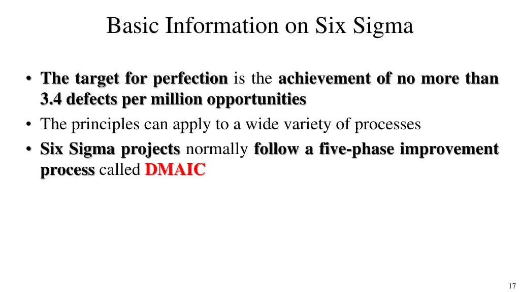 basic information on six sigma