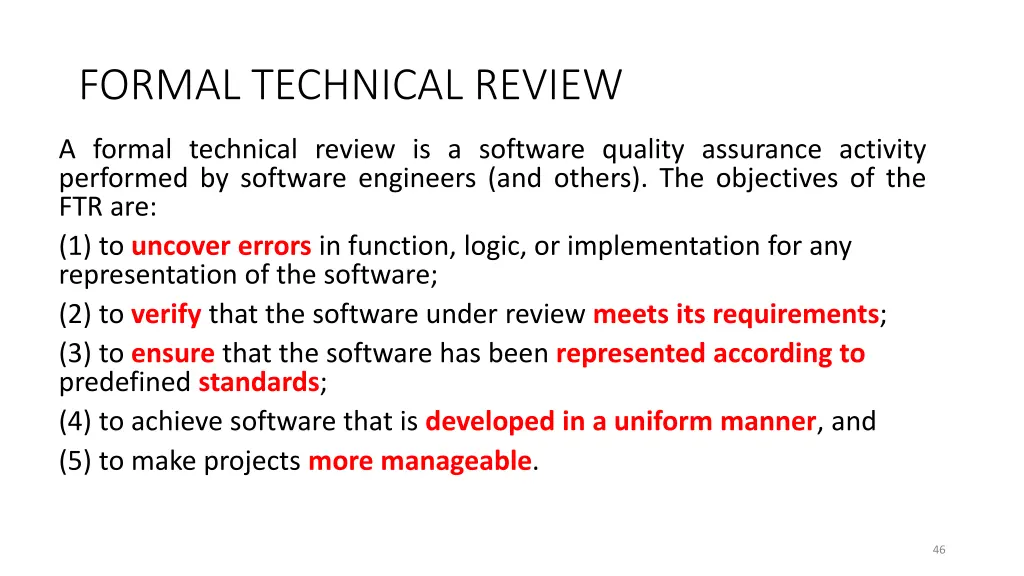 formal technical review