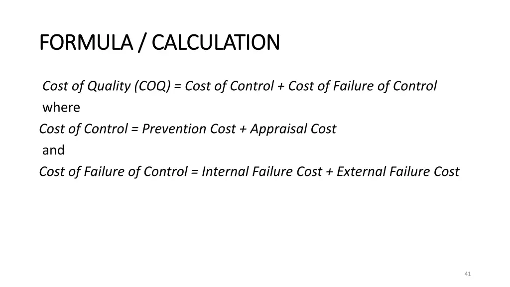 formula calculation formula calculation