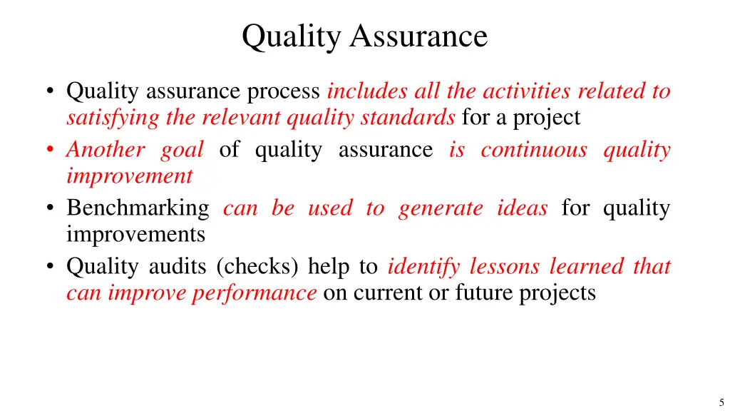 quality assurance