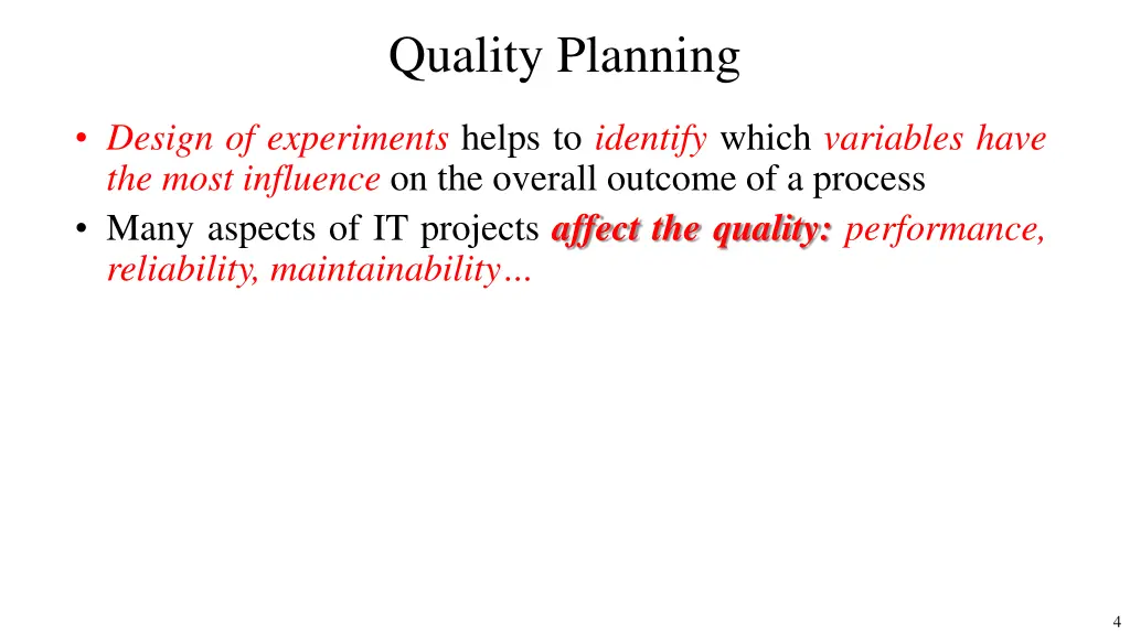 quality planning