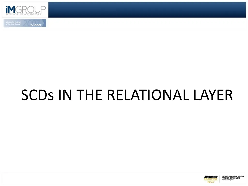 scds in the relational layer