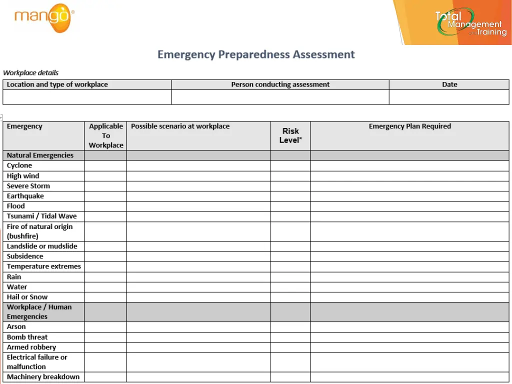 emergency preparedness assessment 4