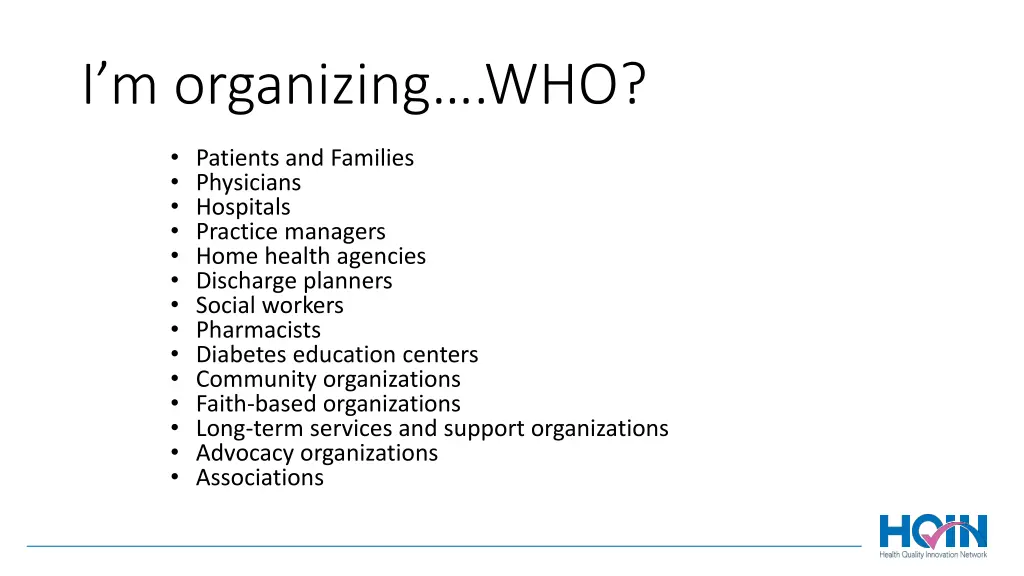 i m organizing who