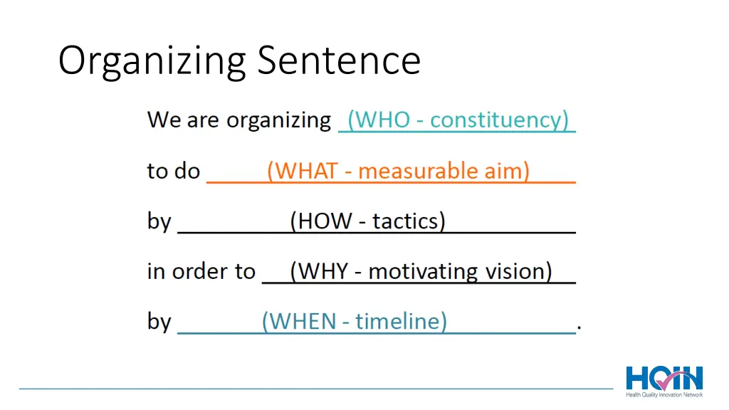 organizing sentence